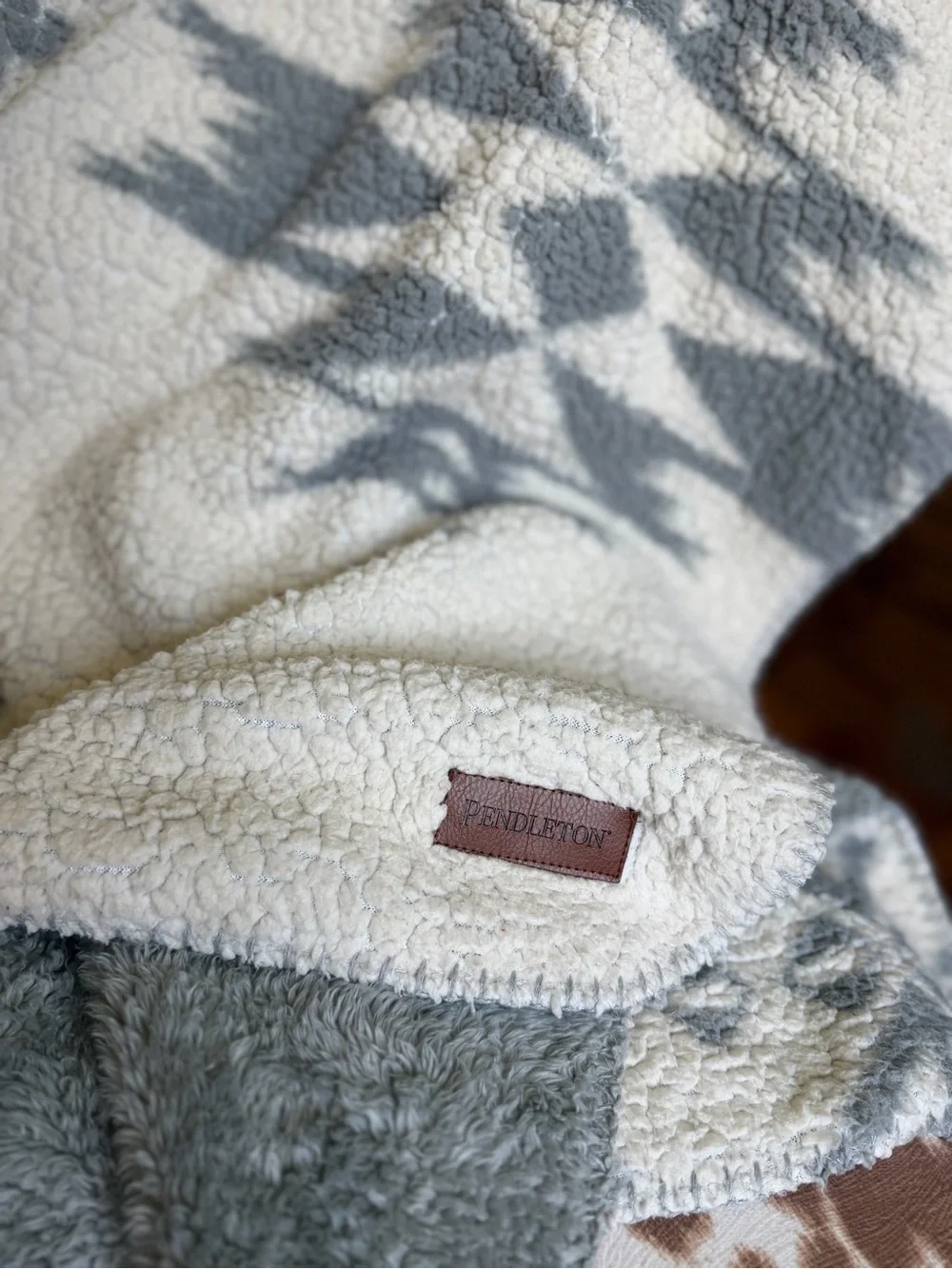 Pendleton - Two Aztec Print Sherpa Throw Blankets